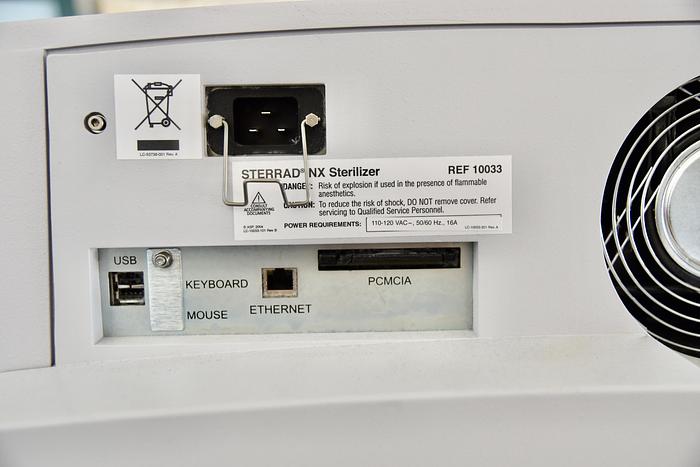 Used ASP ADVANCED STERILIZATION PRODUCTS STERRAD NX STERILIZER WITH CART, REFERENCE 10033