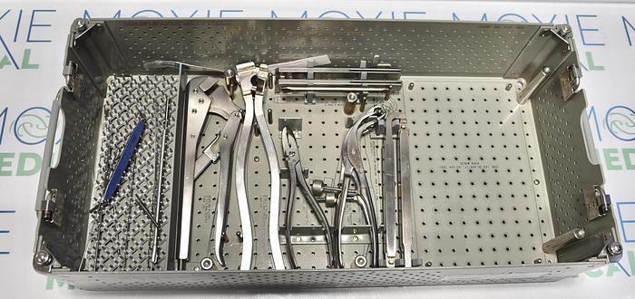 Used Synthes 105.434 Locking Small Fragment LCP Instrument and Implant Set, with Self-Tapping Screws