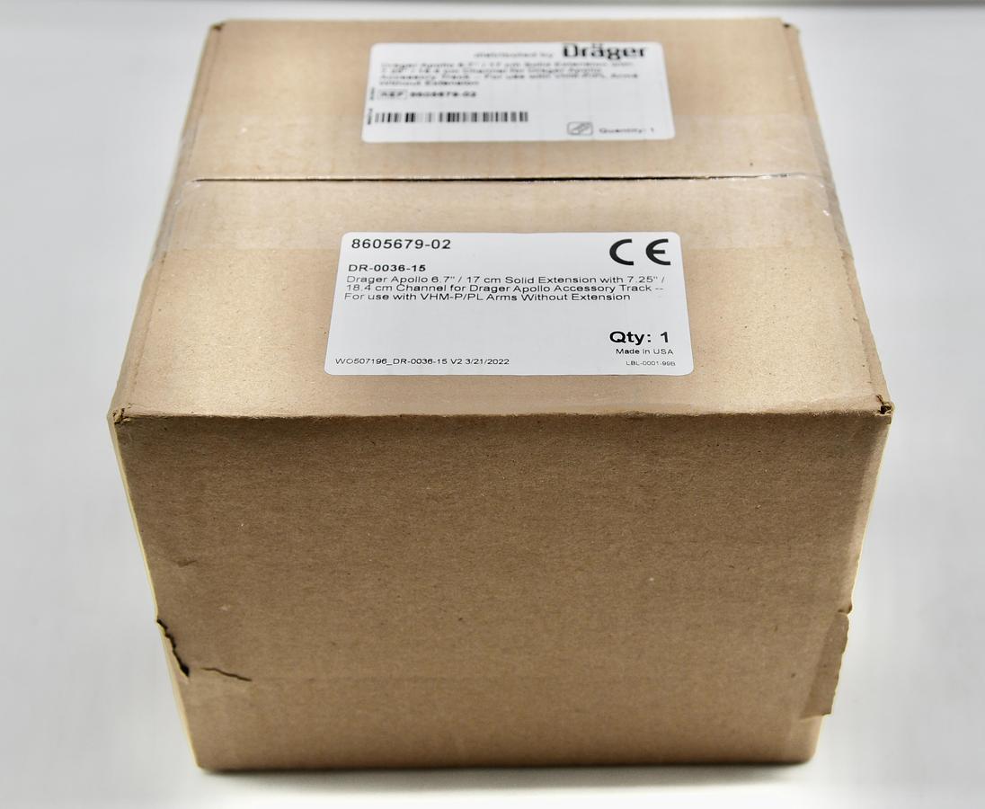 Drager 8605679-02 Apollo 6.7" Solid Extension with 7.25" / 18.4 cm Channel for Drager Apollo Accessory, For use with VHM-P/PL Arms without Extension, DR-0036-15