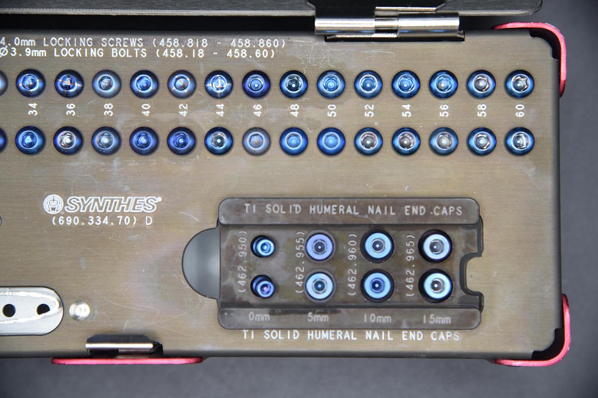 Used Synthes Titanium Solid Humeral Nail System – Ti Spiral Blades & End Caps