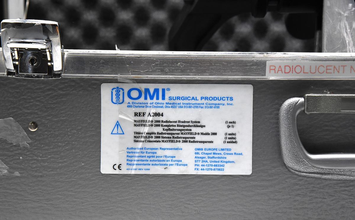 Used INTEGRA Integra Mayfield A2004 / 2000 Radiolucent Headrest System