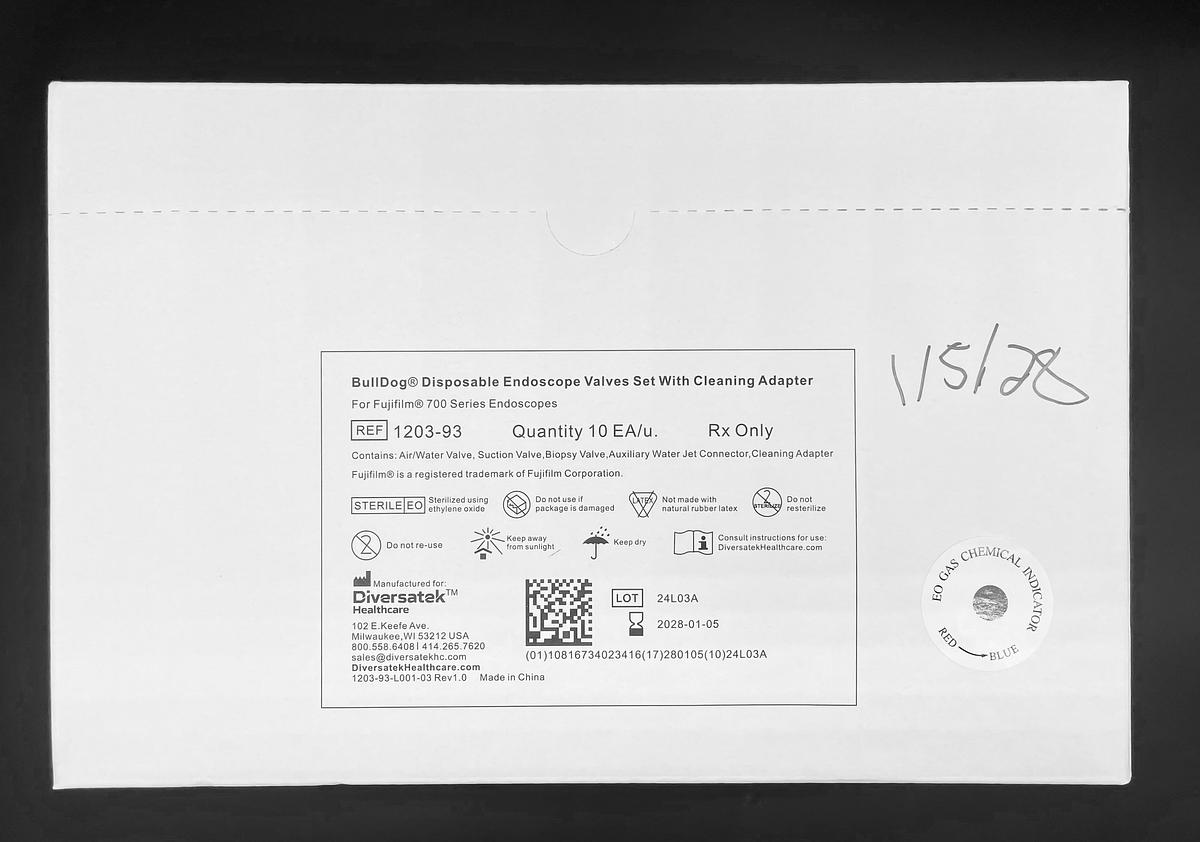 Diversatek Healthcare 1203-93 BullDog Disposable Endoscope Valves Set, 10/Per Box