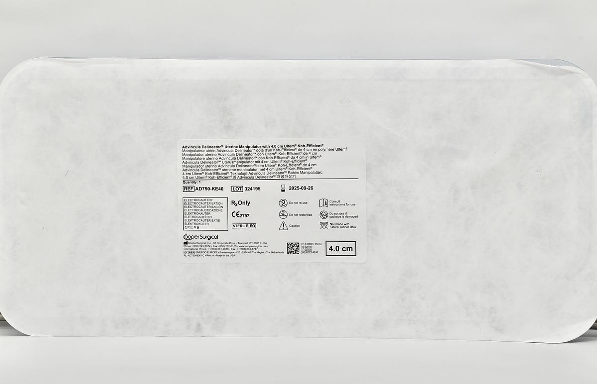 AD750-KE40 COOPER SURGICAL ADVINCULA DELINEATOR UTERINE MANIPULATOR WITH 4.0CM ULTEM KOH-EFFICIENT ELECTROCAUTERY