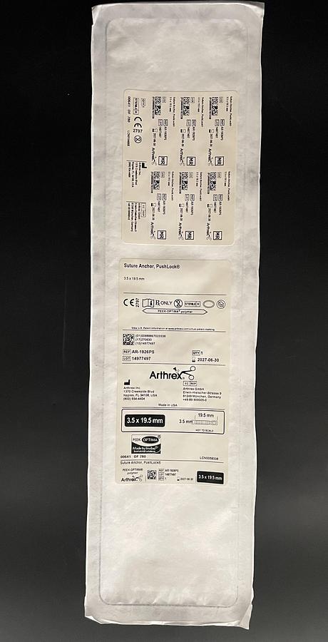 Arthrex AR-1926PS PushLock Suture Anchor 3.5 x 19.5mm