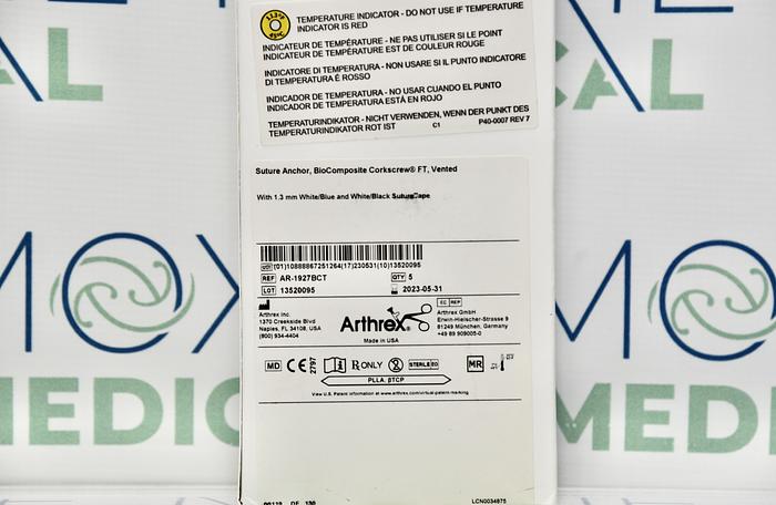Arthrex AR-1927BCT SUTURE ANCHOR, BIOCOMPOSITE CORKSREW FT, VENTED