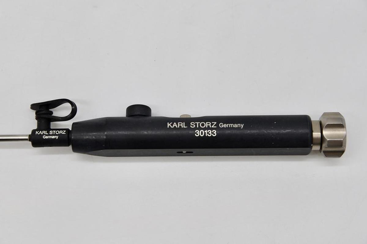 Used Karl Storz 30133 Clickline Pencil Holder and 30340RE Clickline Pediatric Organ Retractor Insert, 3mm x 20cm, 30cm