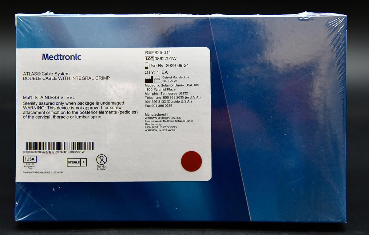 MEDTRONIC 826-011 Double Cable with Integral Crimp, In-Date