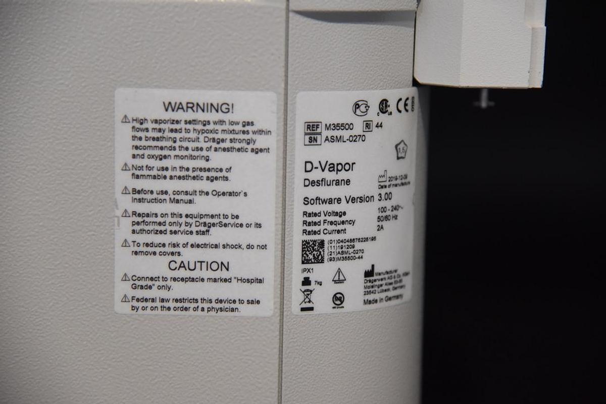 Used DRAGER M35500-18 D-VAPOR SOFTWARE VERSION 3.00