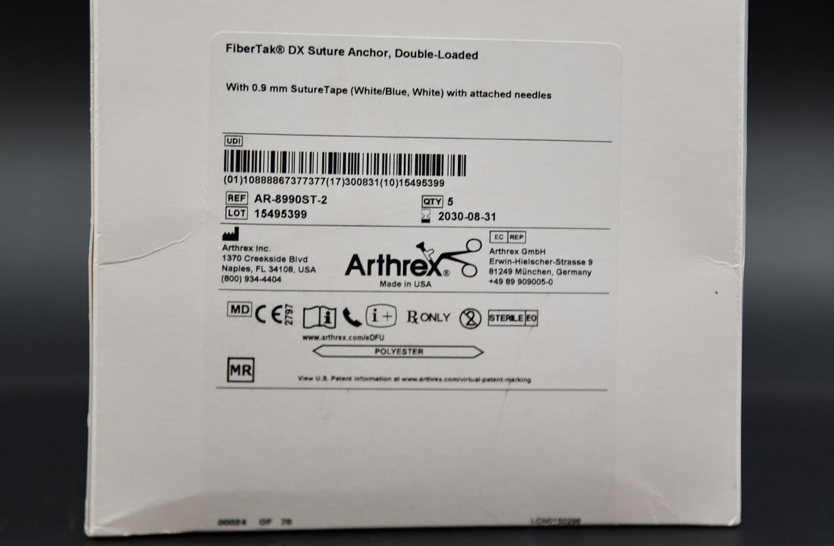 ARTHREX AR-8990ST-2 FIBERTAK DX Suture Anchor, Double Loaded