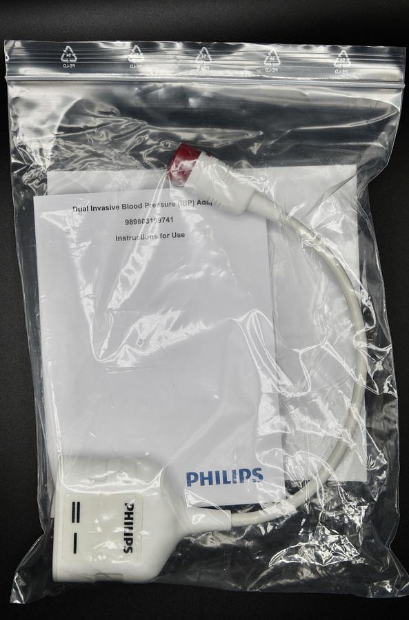 Philips 989803199741 Dual Invasive Blood Pressure IBP Adapter Cable, NEW