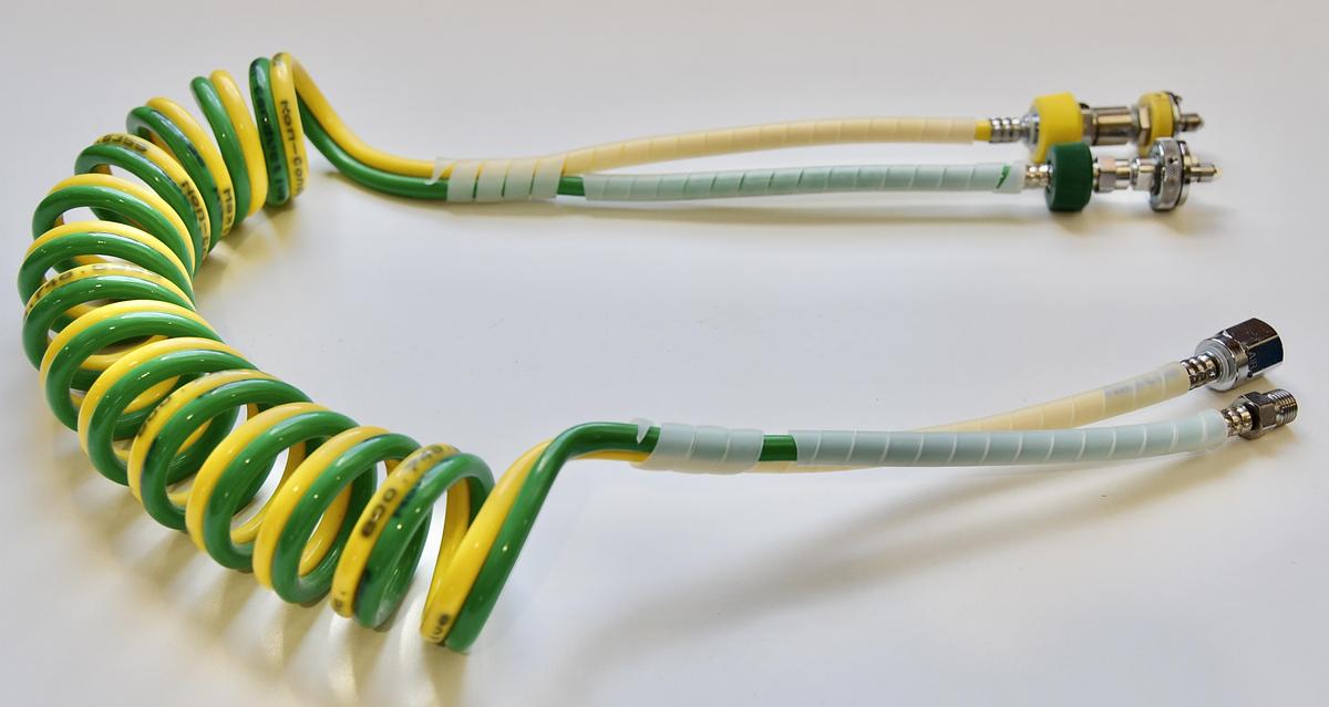 Used MAXTEC LLC Dual Hose 10ft Air/Oxygen Ventilator Low Pressure Hose