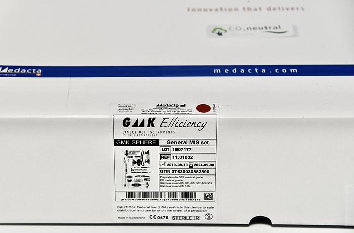 MEDACTA 11.01002 GMK SPHERE GENERAL MIS SET, SINGLE USE INSTRUMENTS FOR KNEE REPLACEMENT, NEW