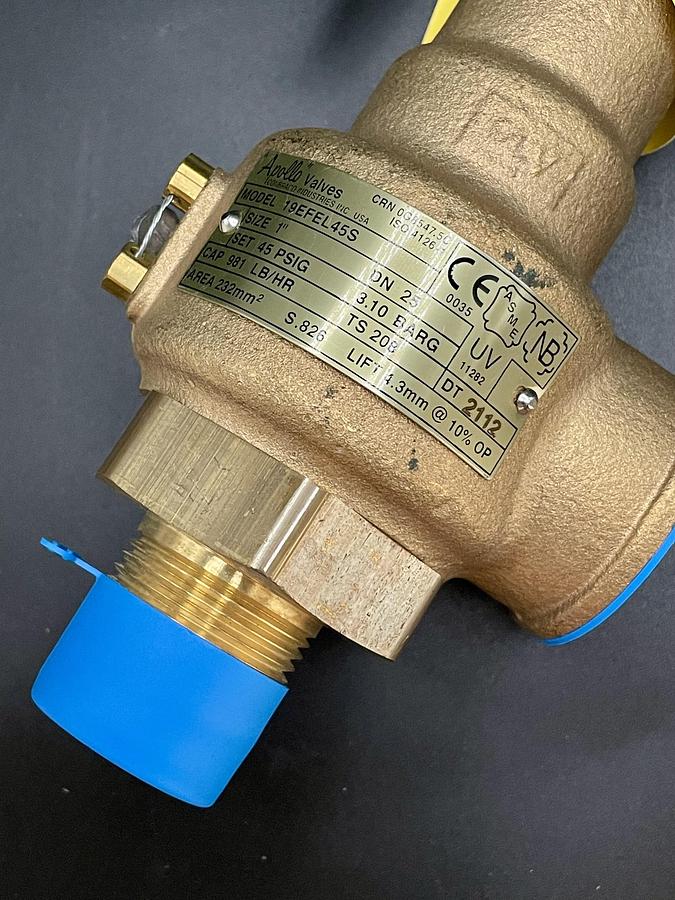 Apollo 19-EFEL-45S Safety Relief Valve 1-inch Bronze 45 PSI