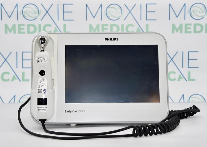 Used Philips Early Vue VS30 863380 Monitor with Temp Scanner, SPO2, NBP, CO2, & Printer