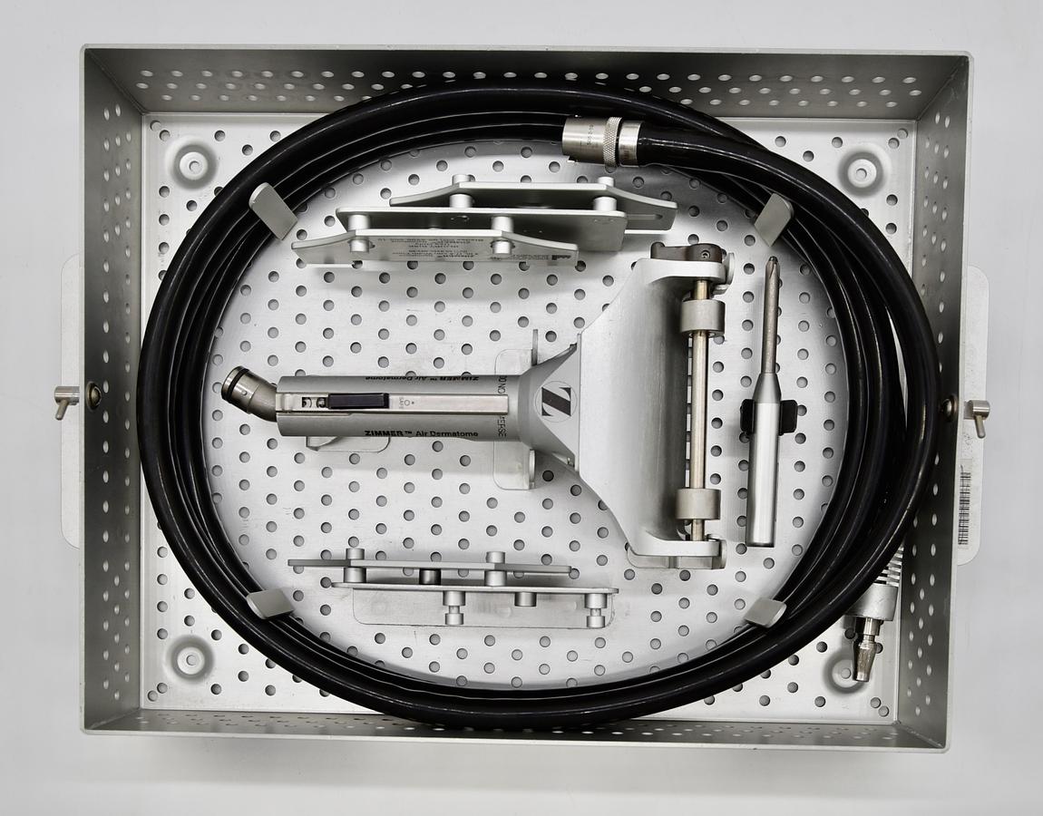 Used Zimmer 8801-01 Air Dermatome Set Precision Skin Grafting System with Width Plate Blades and 5052-10 Hose