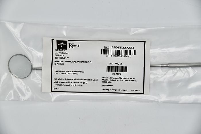 MEDLINE MDS5227224 KONIG LARYNGEAL MIRROR WITH HANDLE, FIG. 7.24M