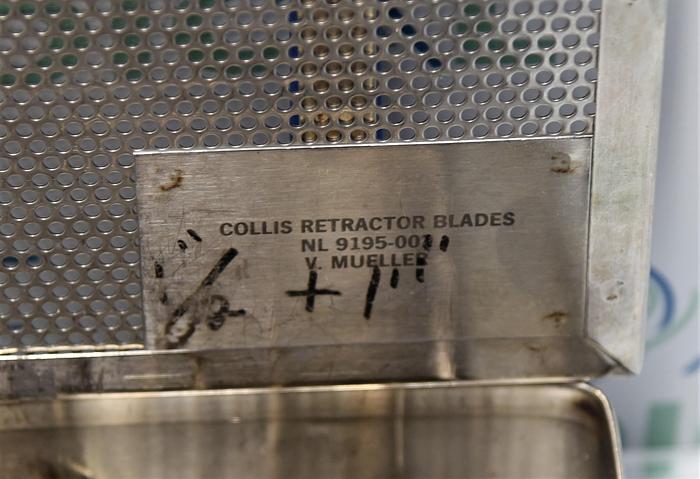 Used V. Mueller NL 9195-001 Collis Retractor Blade Set w/ Case 0.5". And 1.0"