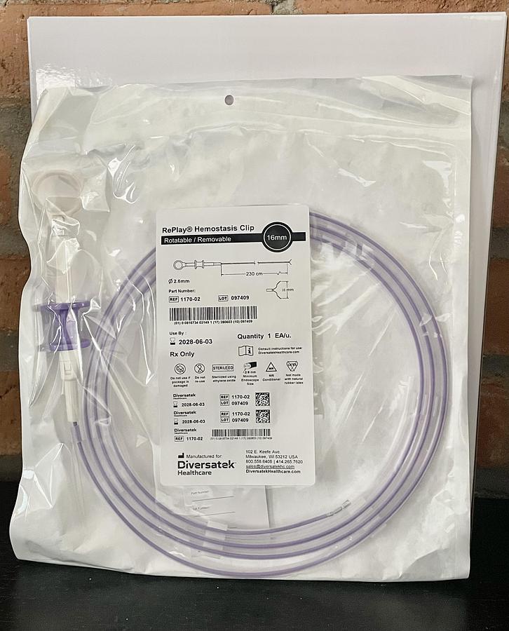 DIVERSATEK 1170-02 RePlay Hemostasis Clip Rotatable / Removable, 5/Box, In-Date