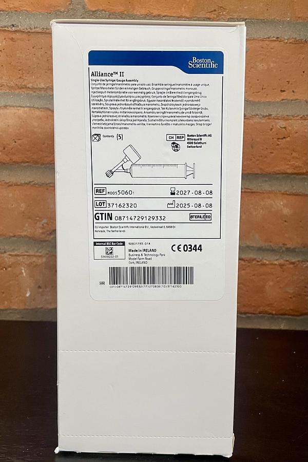 Boston Scientific Alliance II M00550600 Balloon Inflation Syringe/Gauge Assembly