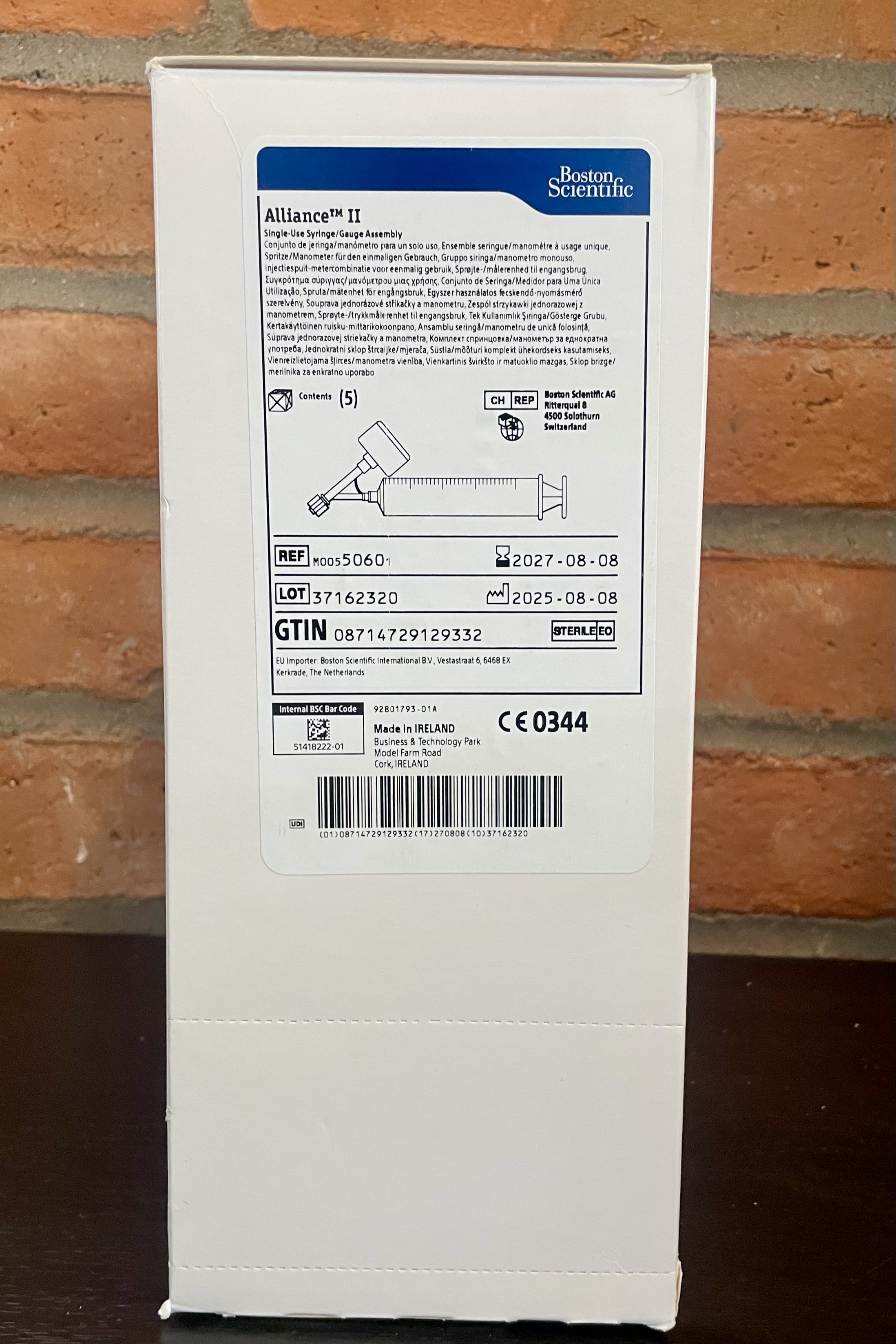 Boston Scientific Alliance II M00550600 Balloon Inflation Syringe/Gauge Assembly