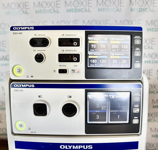 Used Olympus ESG-400 and USG-400 Electrosurgical Kit; WB50402W and WB50403W