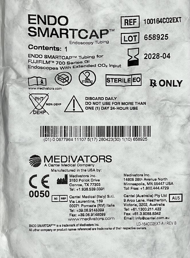MEDIVATORS 100164CO2EXT Endo SmartCap CO2 Insufflation Tubing Set, In-Date