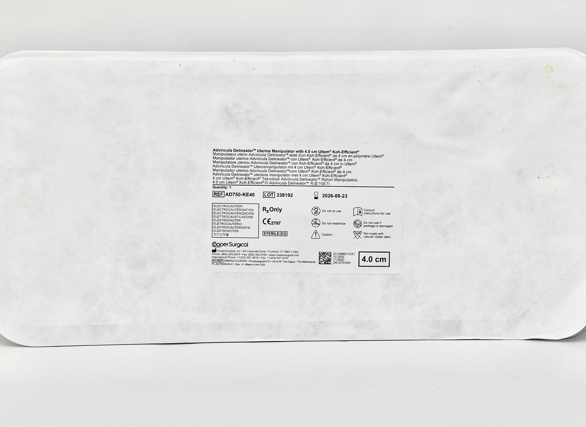 COOPER SURGICAL AD750-KE40 ADVINCULA DELINEATOR UTERINE MANIPULATOR WITH 4.0CM ULTEM KOH-EFFICIENT ELECTROCAUTERY, IN-DATE