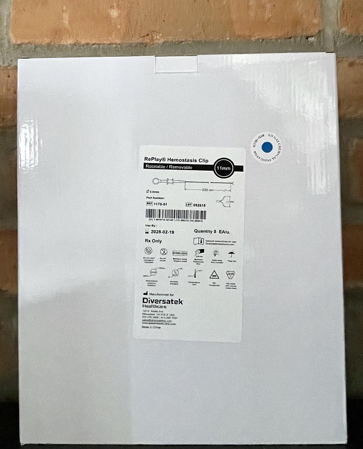 DIVERSATEK RePlay 1170-01 Hemostasis Clip 11mm Span, 5 Per Box, In-Date