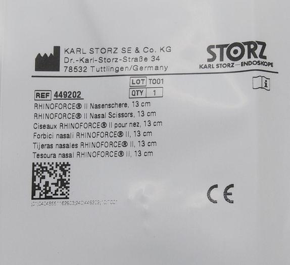 KARL STORZ 449202 RHINOFORCE II CURVED RIGHT NASAL SCISSORS