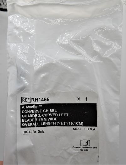 V.MUELLER CONVERSE CHISEL GUARDED, CURVED LEFT BLADE 7.4MM WIDE OVERALL LENGTH 7-1/2" (19.1CM)