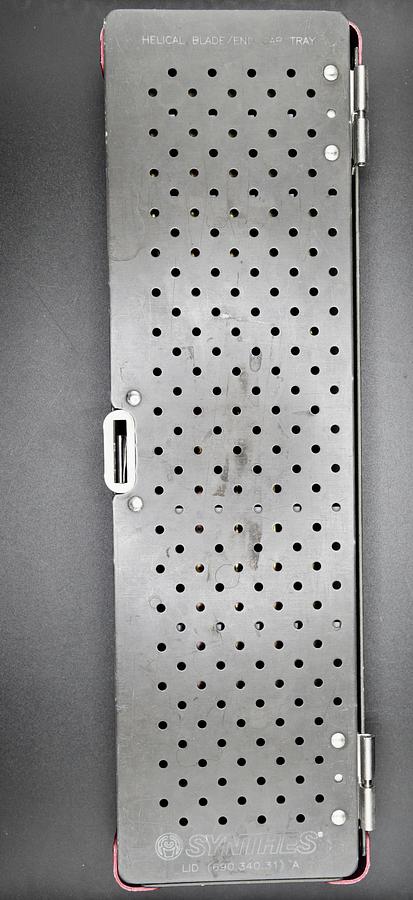 Used Synthes 690.340.31 Helical End Cap Tray with Helical Blades