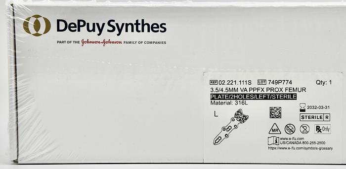 DEPUY SYNTHES 3.5/4.5MM VA PPFX PROX FEMURE PLATE/12 HOLES/LEFT/STERILE, REFERENCE 02.221.111S, STAINLESS STEEL