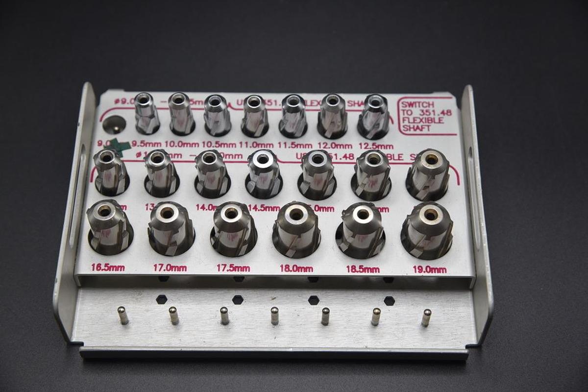 Used Synthes Surgical Medullary Reamer Head Set 351.48, 351.44