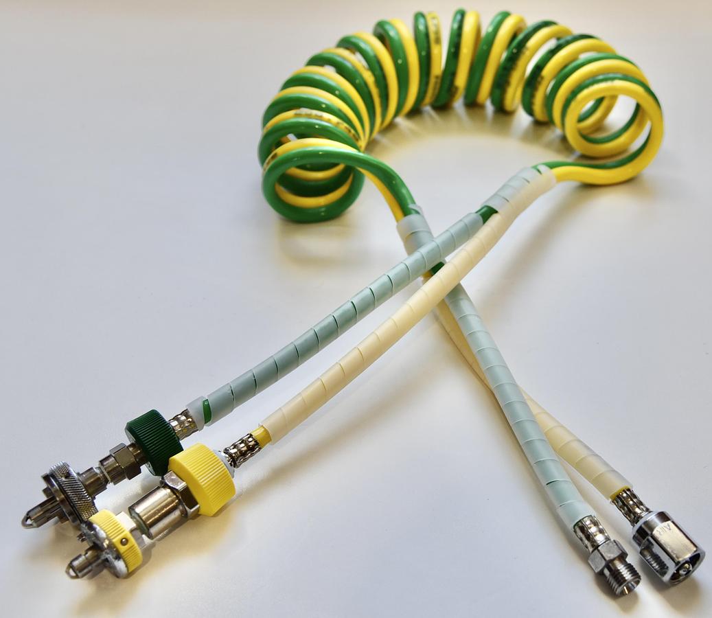 Used MAXTEC LLC Dual Hose 10ft Air/Oxygen Ventilator Low Pressure Hose