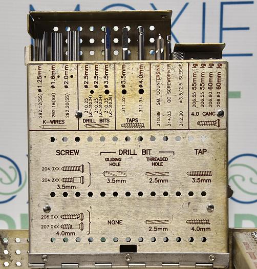 Used Synthes Small Fragment Instrument And Implant Set With Self-Tapping Screws LC-DCP 145.455