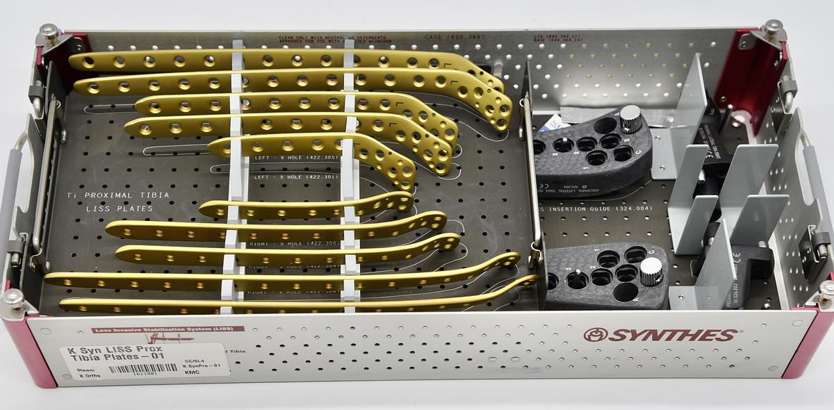 Used SYNTHES LESS INVASIVE STABILIZATION SYSTEM (LISS) TIBIAL PLATES