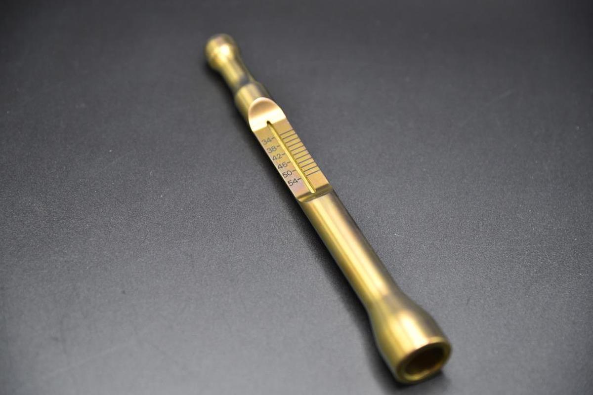 Used SYNTHES 358.698 SPIRAL BLADE MEASURING DEVICE FOR TI SOLID HUMERAL NAILS