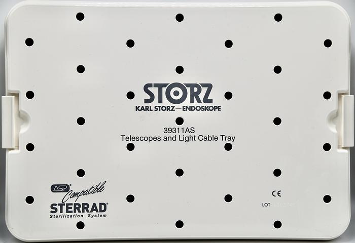 Refurbished KARL STORZ ENDOSKOPE 39311AS AUTOCLAVE HOPKINS TELESCOPE AND LIGHT CABLE TRAY SET 7220AA, 7220BA, 7220CA