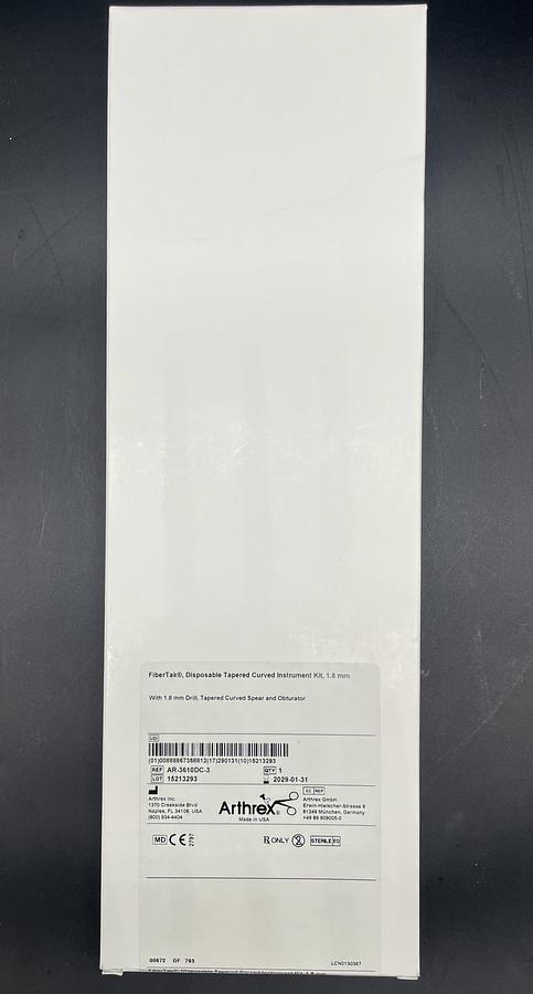Arthrex AR-3610DC-3 FiberTak, Disposable Tapered Curved Instrument Kit, 1.8 mm