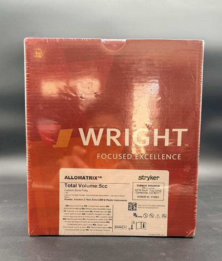 Wright Medical 86XC0500 Stryker ALLOMATRIX Custom Bone Putty Total Volume: 5cc