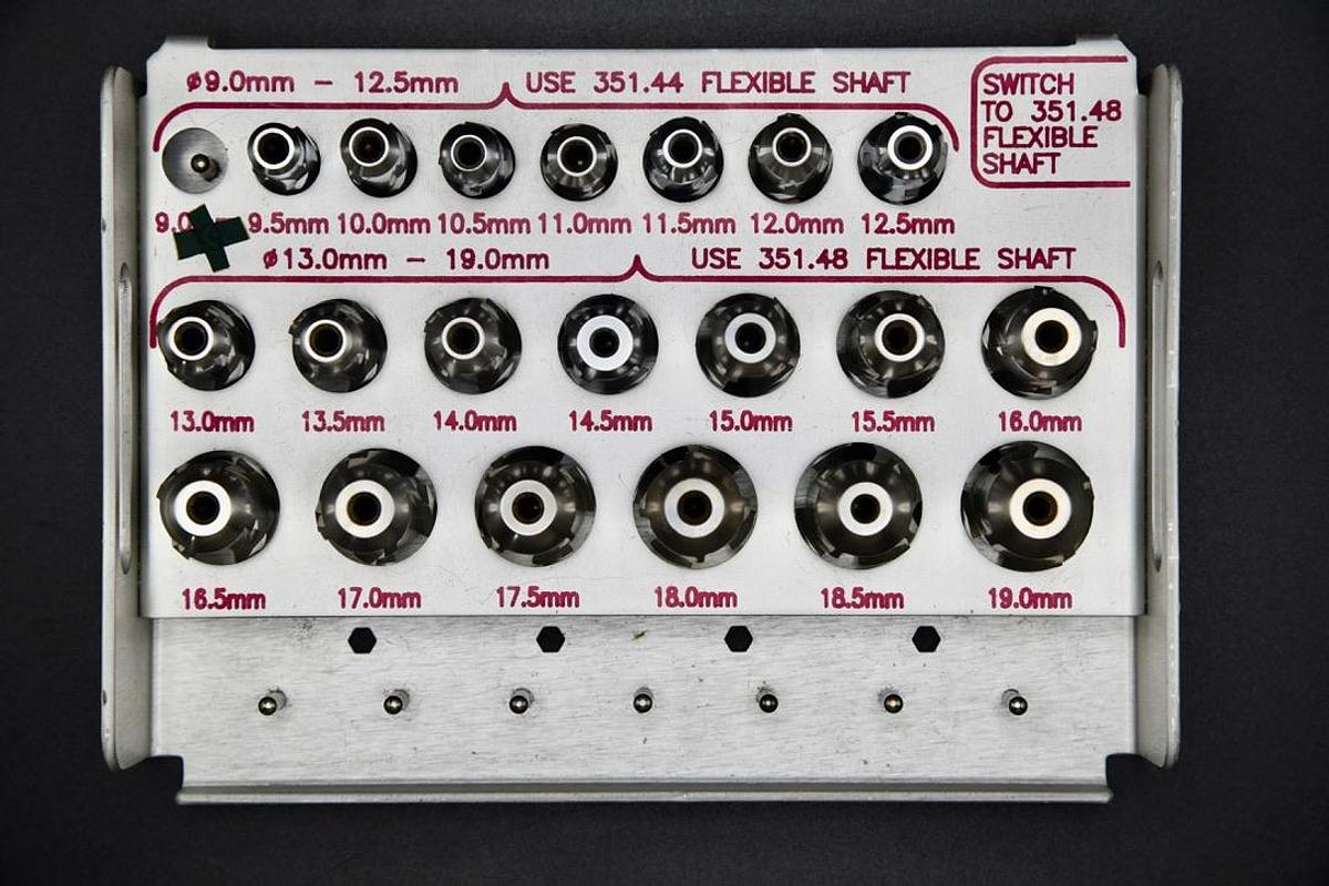 Used Synthes Surgical Medullary Reamer Head Set 351.48, 351.44