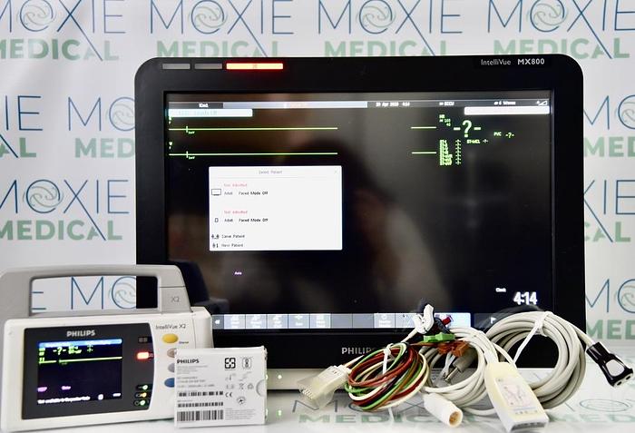 Used PHILIPS INTELLIVUE MX800 WITH INTELLIVUE X2 PATIENT MONITOR MODULE
