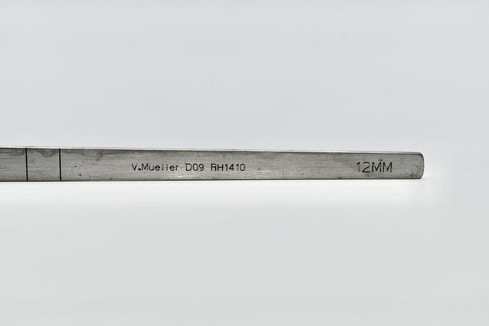 Used V Mueller RH1410 Osteotome Cottle Blade 12mm, Length  7 1/4" , Chisel