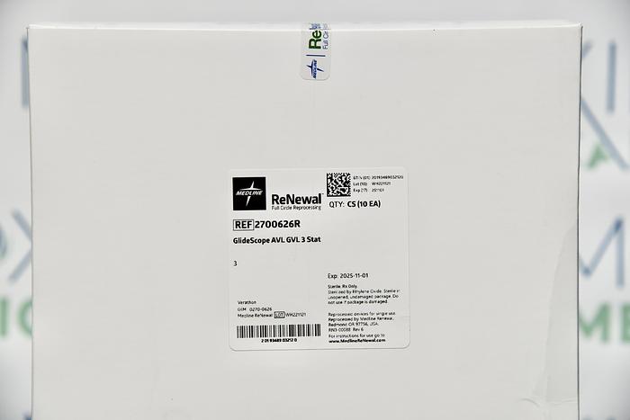 MEDLINE 2700626R, Reprocessed Verathon GlideScope AVL Laryngoscope Blade GVL, Size 3, 10/CS,