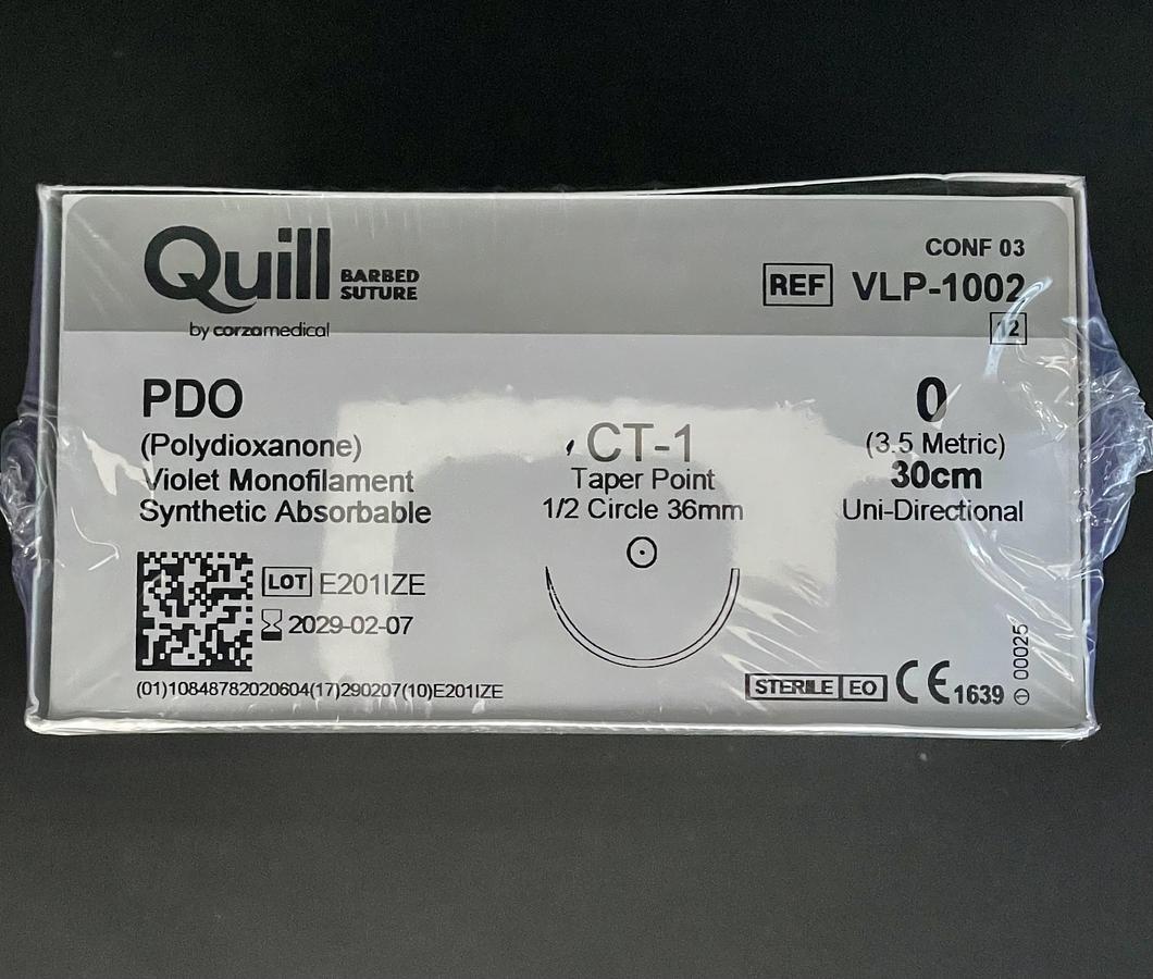 Surgical Specialties VLP-1002 Quill Barbed PDO Suture Violet Monofilament, In-Date, 12/Box