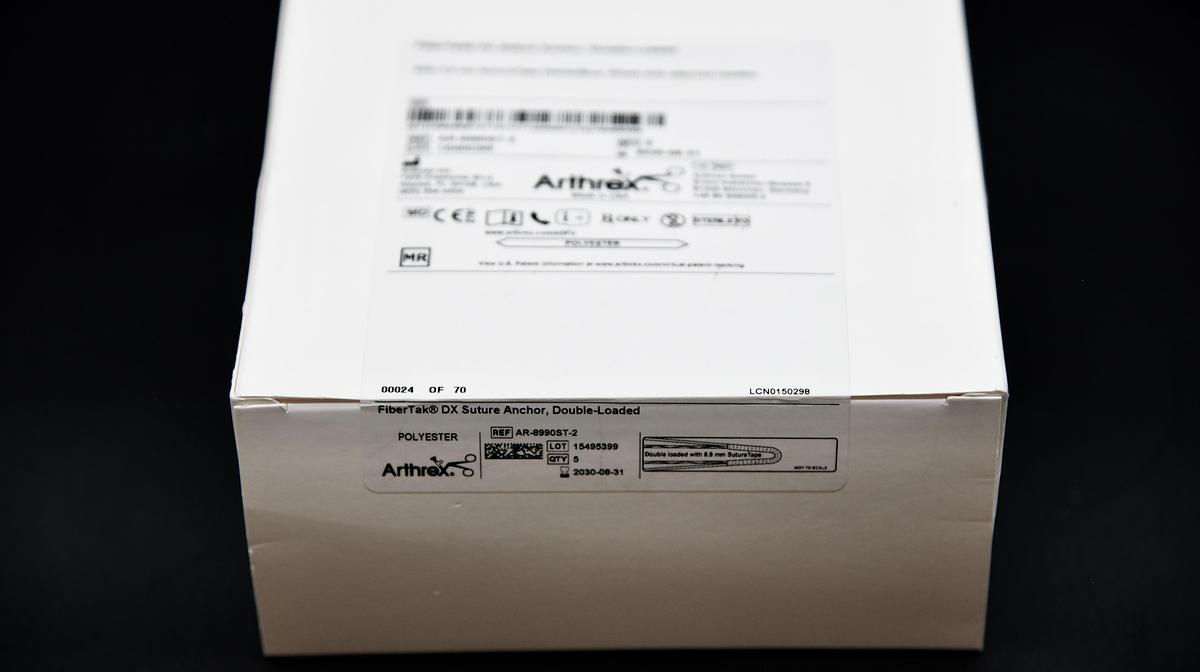 ARTHREX AR-8990ST-2 FIBERTAK DX Suture Anchor, Double Loaded