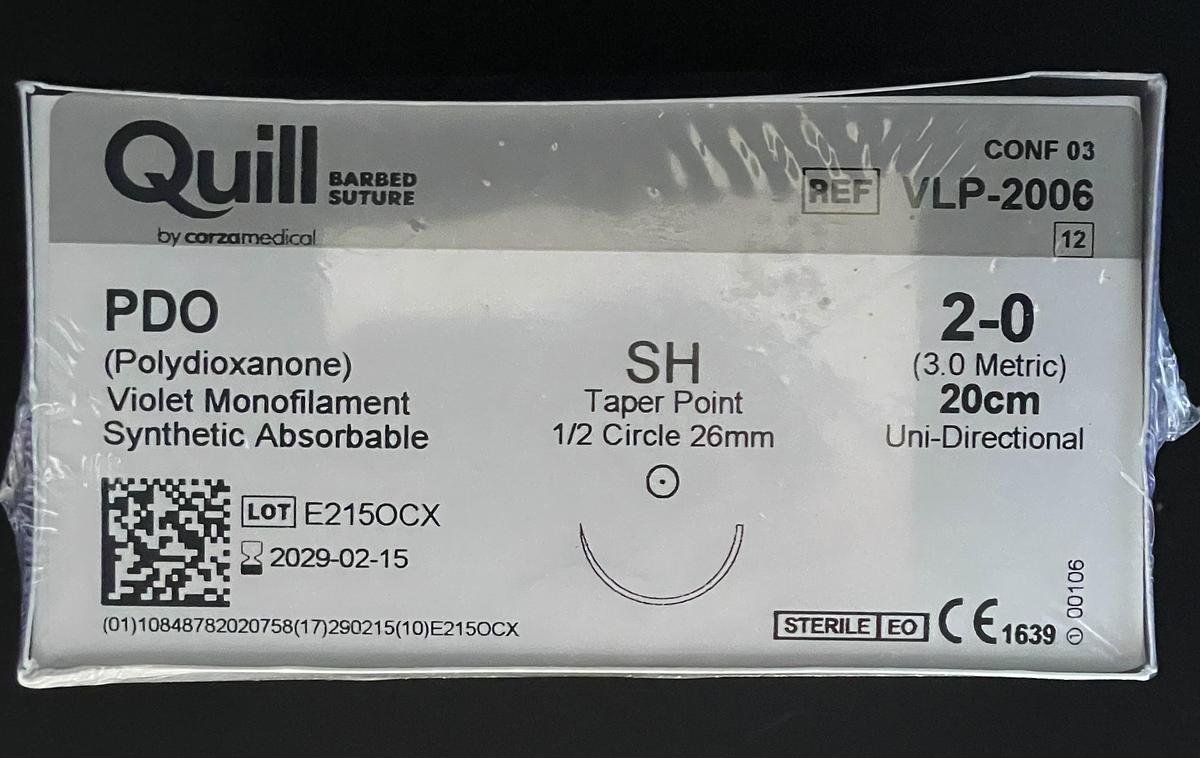 Surgical Specialties México VLP-2006 Absorbable Polydioxanone Suture 2-0, In-Date, 12/Per Box1