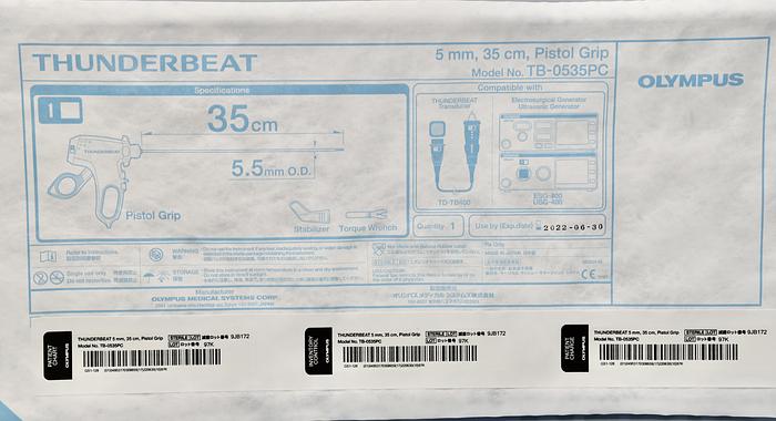Olympus America Thunderbeat Tissue Management System - Thunderbeat System, 5 mm, 45 cm, Pistol Grip - TB-0535PC