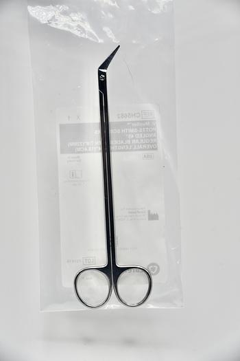 V. MUELLER CH5662 POTTS-SMITH SCISSORS ANGLED 45° REGULAR BLADES, LGTH 7/8" (22MM), OVERALL LENGTH 7-1/4"(18.4CM)