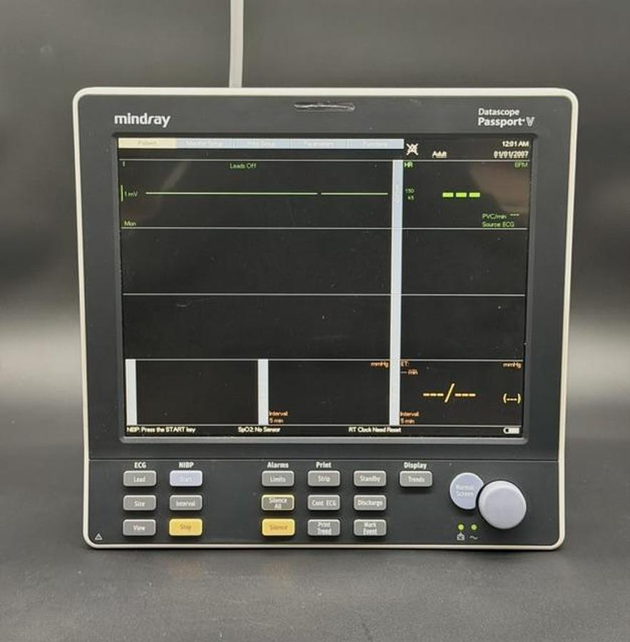 Used Mindray Passport V Multiparameter Patient Monitor 6100F-PA00225